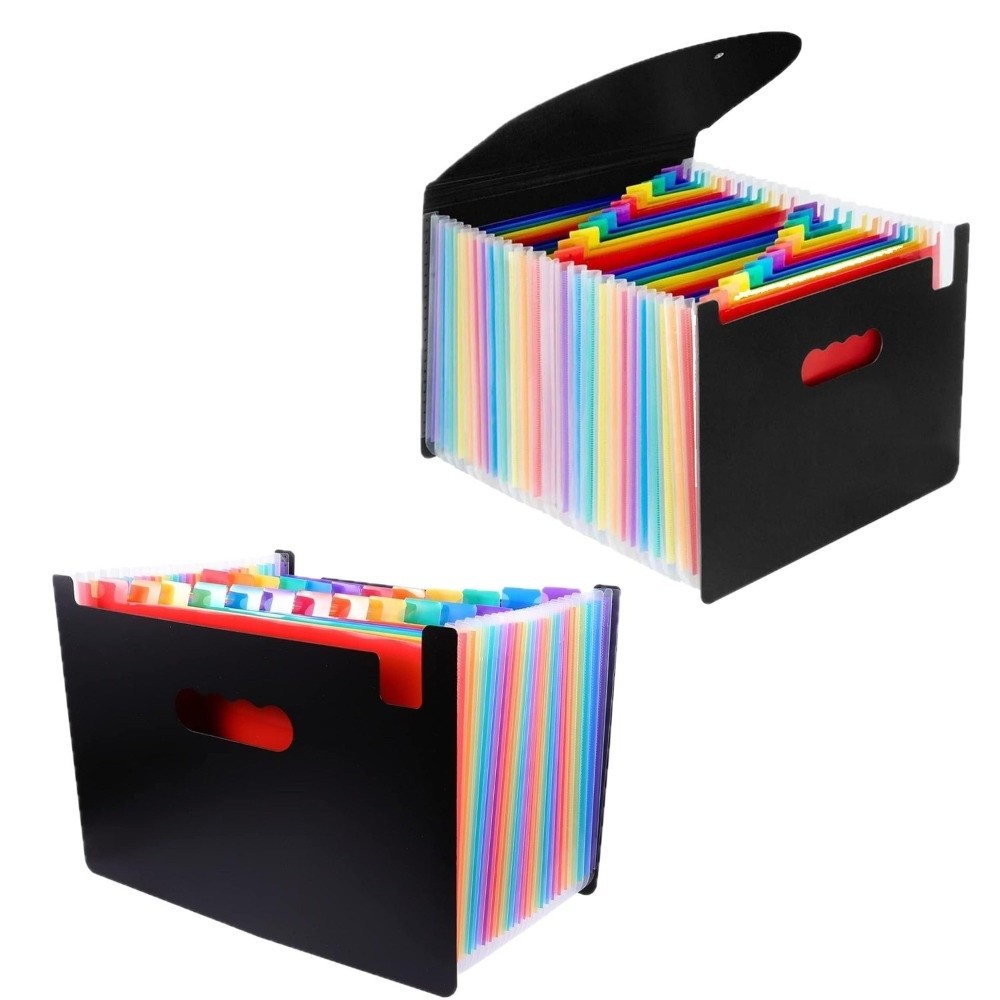 Expandable Accordion File Folder 13 Pockets - Caixa de Arquivos Expansível Versátil com