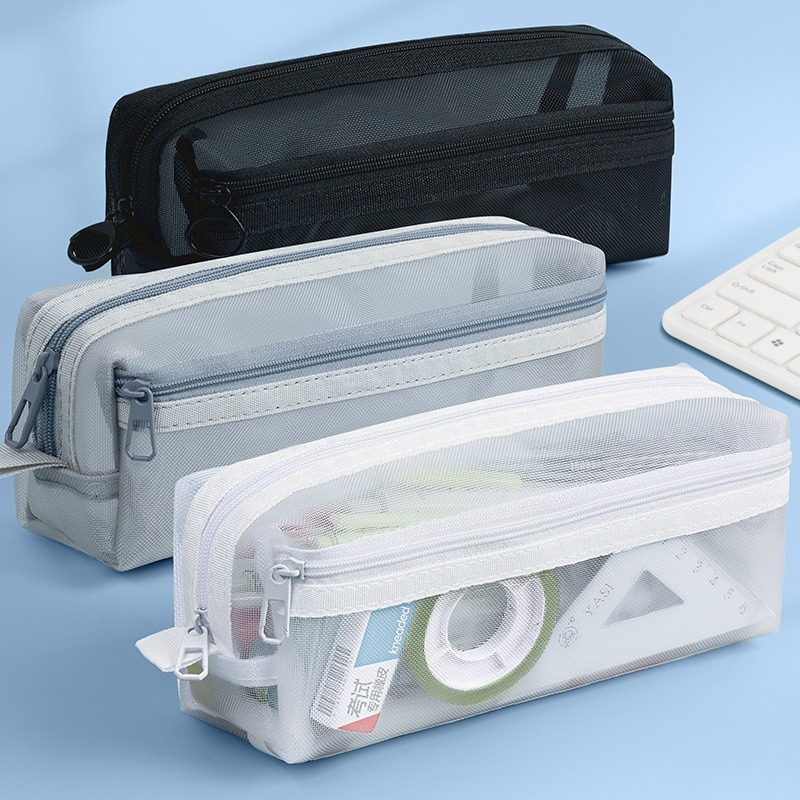 Estojo de Lápis Transparente d - Clear Mesh Pencil Pouch For Exam avaliação e preço