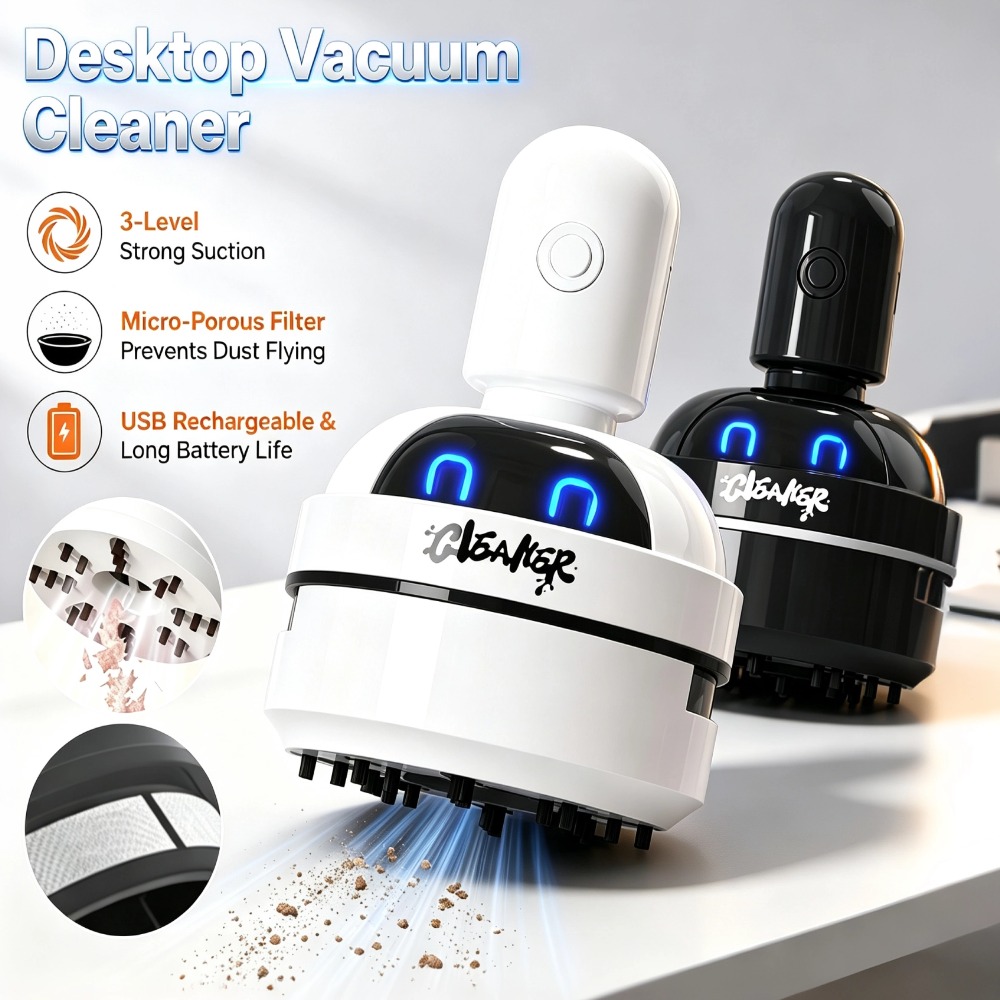 Aspirador de pó portátil e com - Mini Desktop Vacuum Cleaner For Eraser Dust avaliação e preço