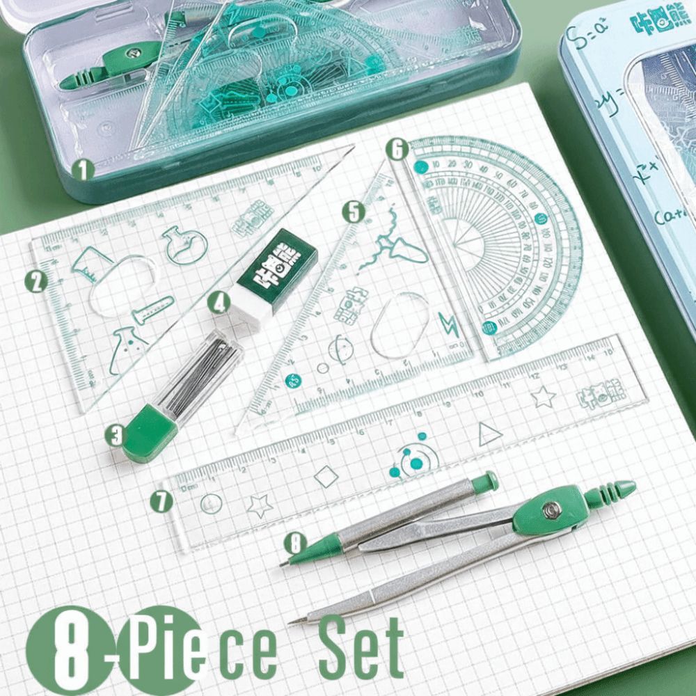 Conjunto de Geometria Multifun - Math Geometry Set With Compass avaliação e preço