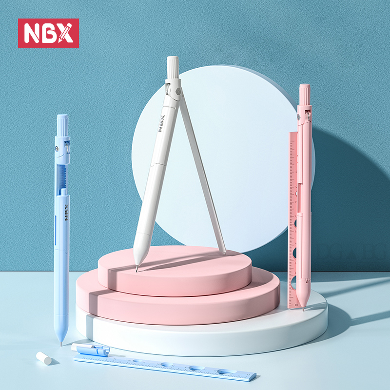 Nbx bússola lápis escola desen - Math Geometry Set With Compass avaliação e preço